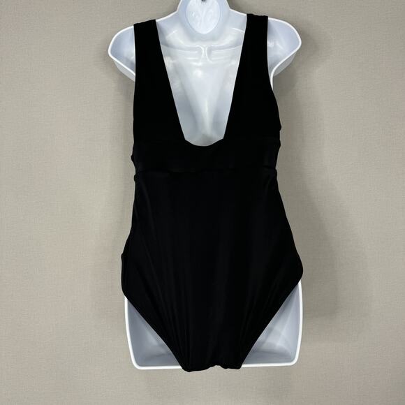 Andie One Piece Swimsuit Womens Medium Black Plunge V Neck Monique Bathing Suit - Picture 7 of 15